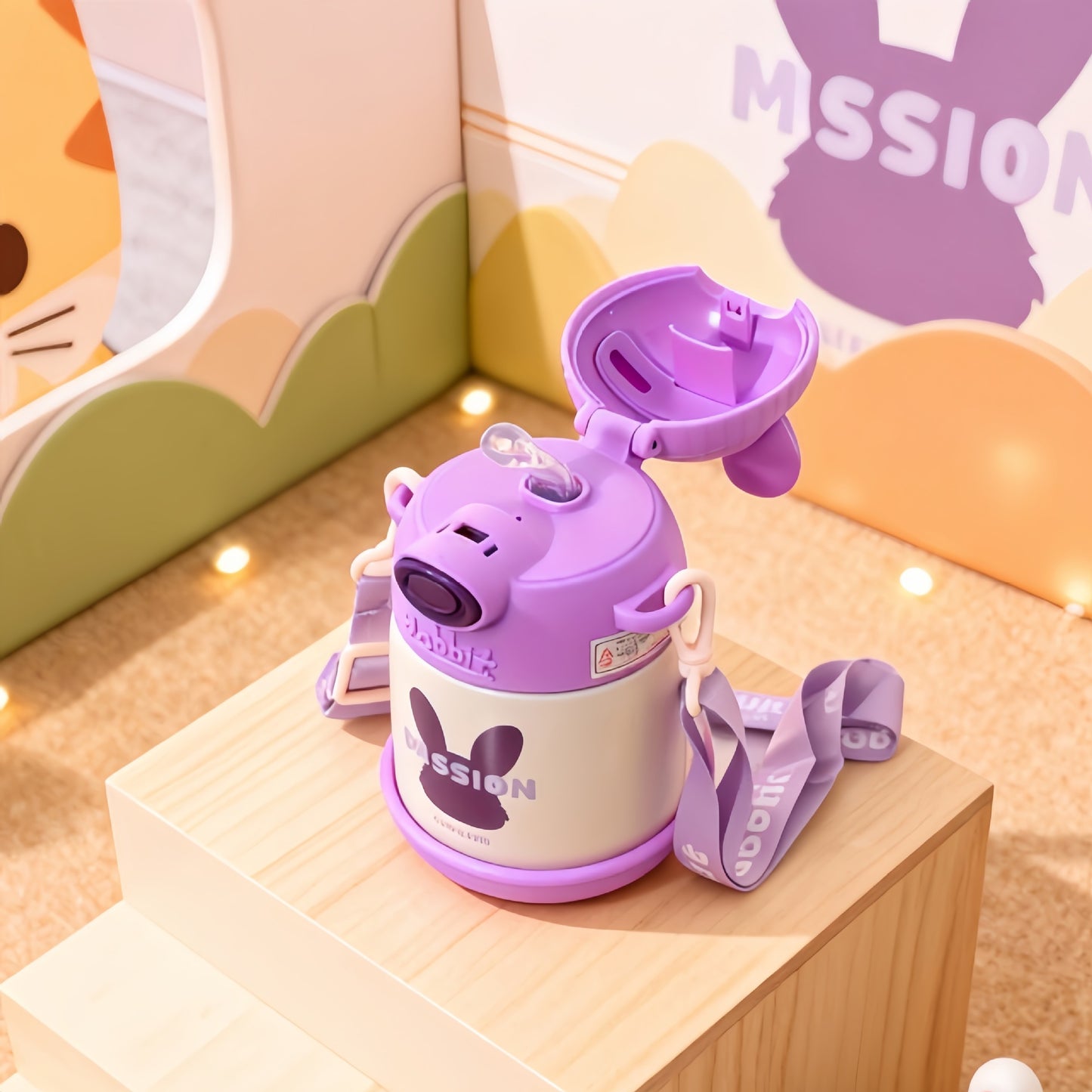 Damen Isolierte Kindertrinkflasche mit praktischem Tragegurt Karnz