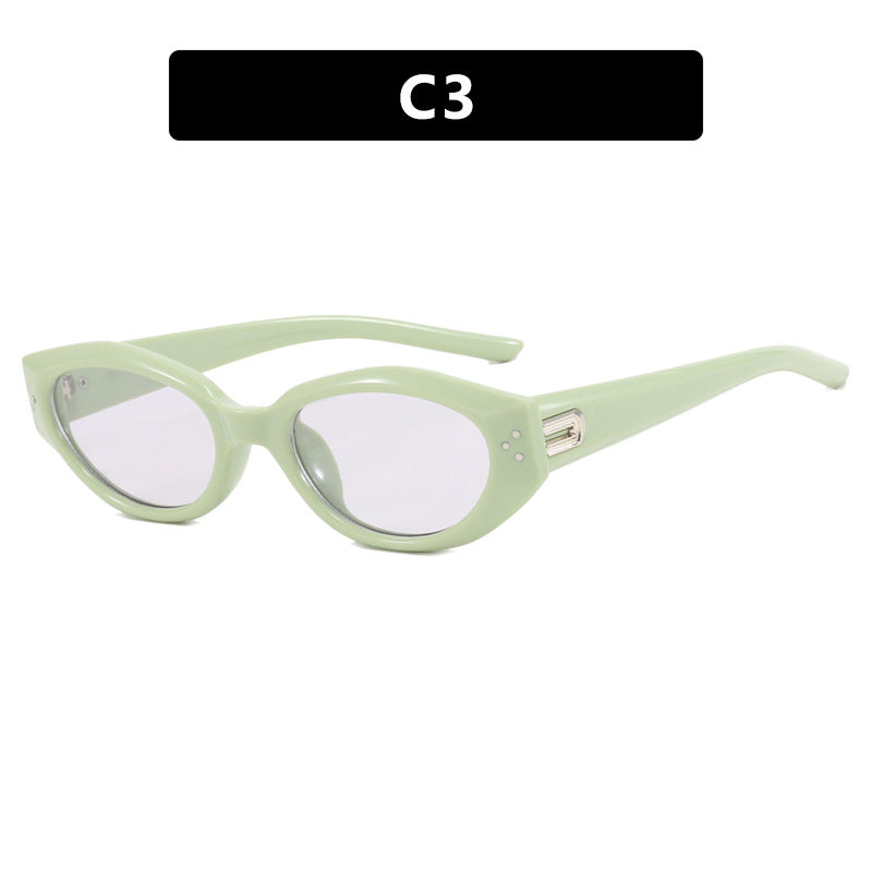 Damen Cat-Eye Sonnenbrille mit akzentuiertem Transparentrahmen und UV-Schutz Karnz