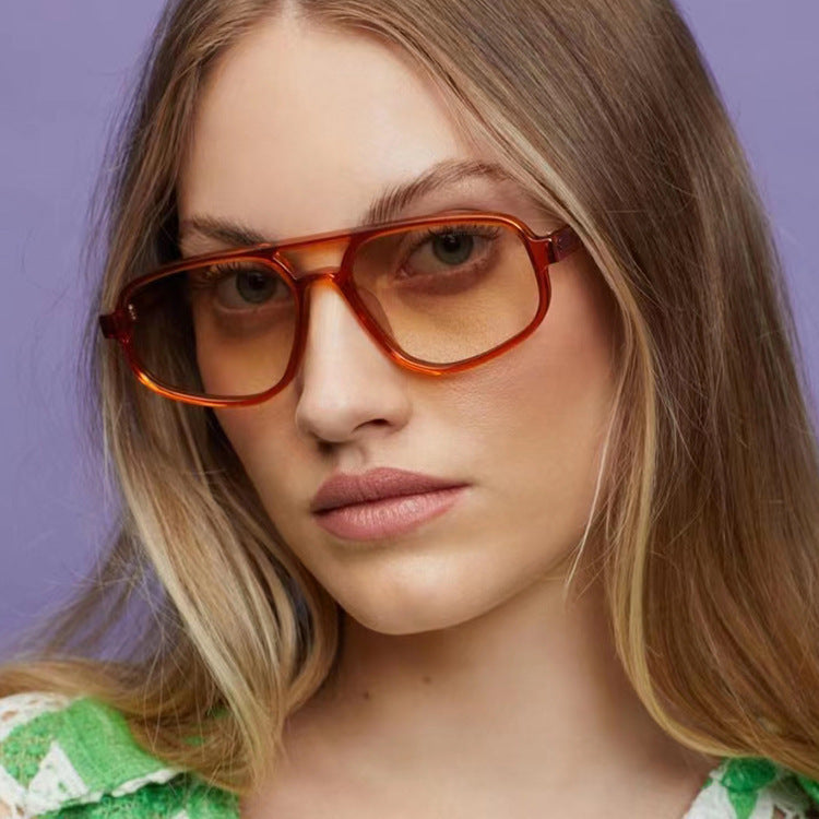 Damen modische Oversized-Sonnenbrille mit trendy Rahmen Karnz