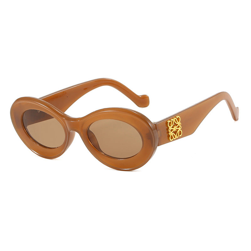 Damen elegante geschwungene Sonnenbrille Karnz