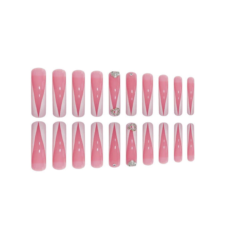 Elegantes Skulptiertes Press-On Nagelset Karnz
