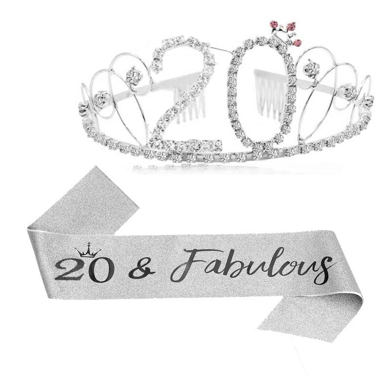 Damen Glitzernde Tiara mit festlichem "50 & Fabulous"-Design Karnz