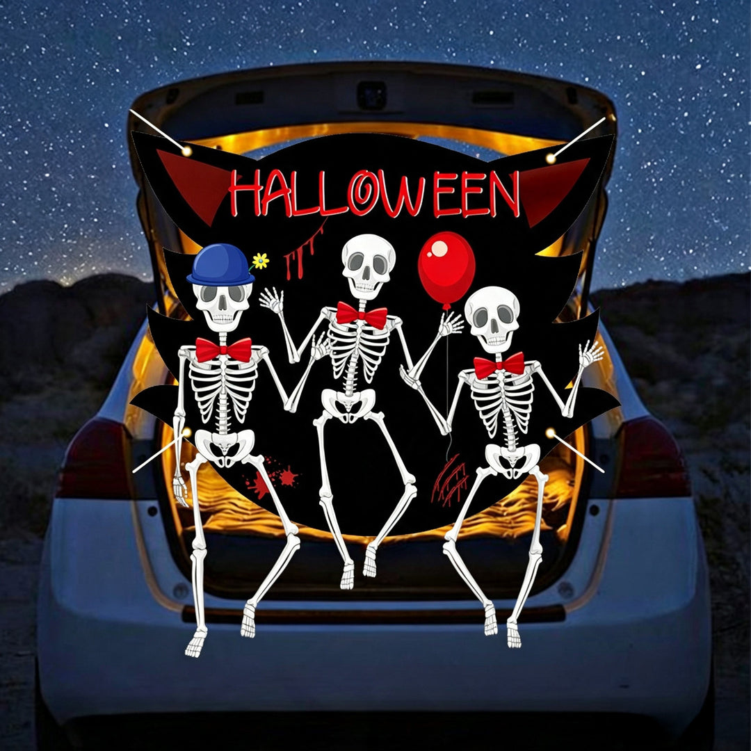 Großer Halloween Wandsticker Vinyl mit tanzenden Skeletten und ablösbarem Selbstklebefilm
