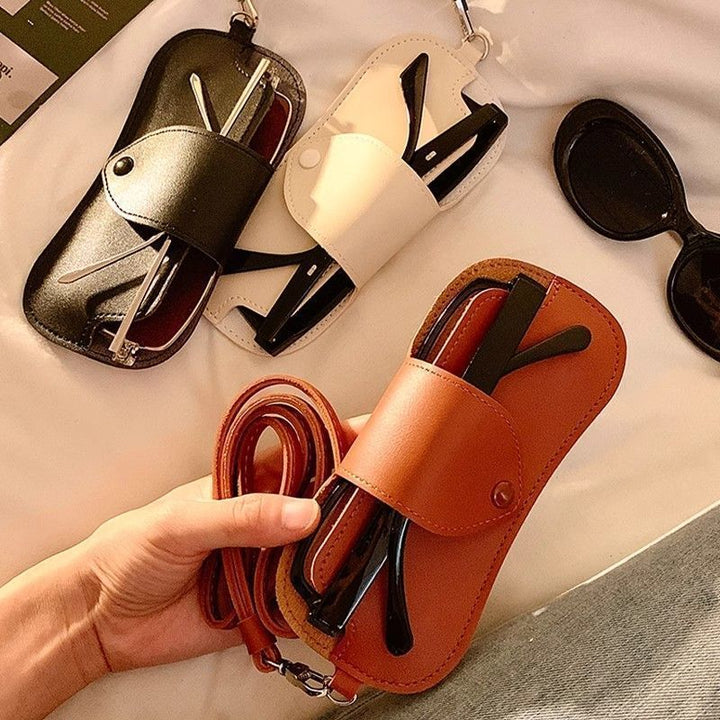 Leder Brilleetui mit verstellbarem Gurt Karnz