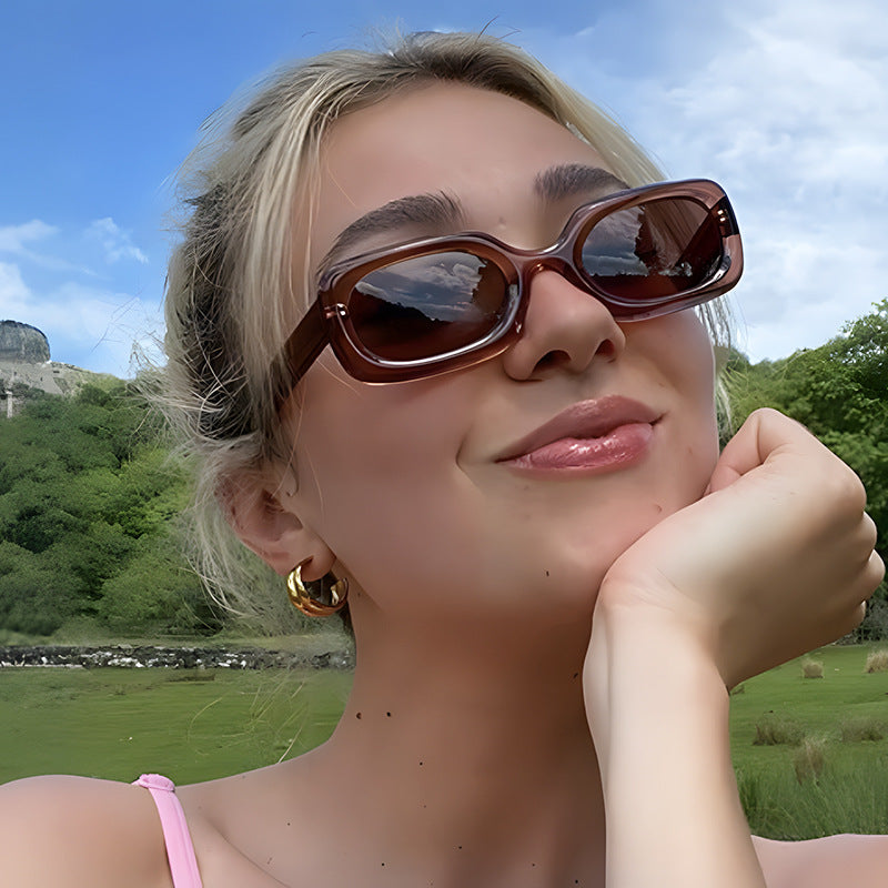 Damen oversized Sonnenbrille mit ausgefallenem Muster Karnz