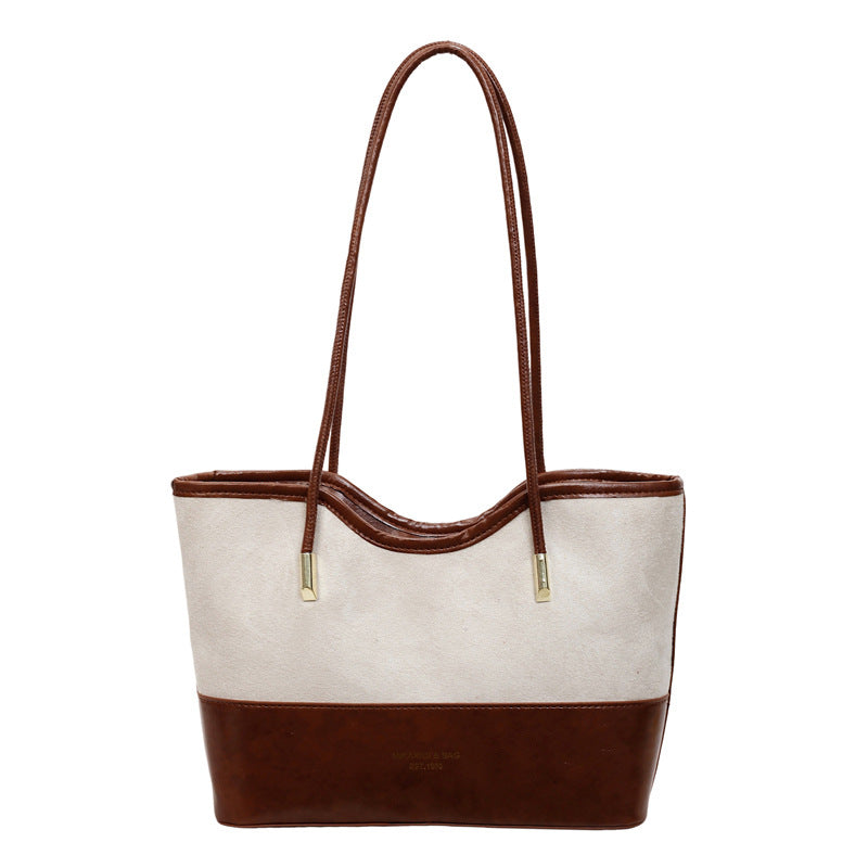 WoStylish Wildleder und Leder Schulter Tote Tasche Karnz