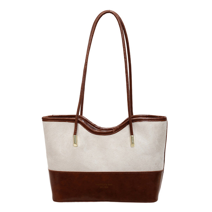 WoStylish Wildleder und Leder Schulter Tote Tasche Karnz