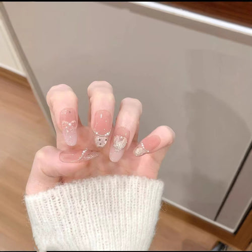 Elegante dekorative Press-On Nagelkunst