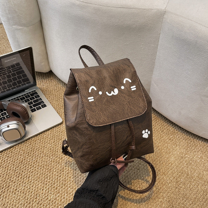 Süße katzenhafte Lederalternative-Rucksack Karnz