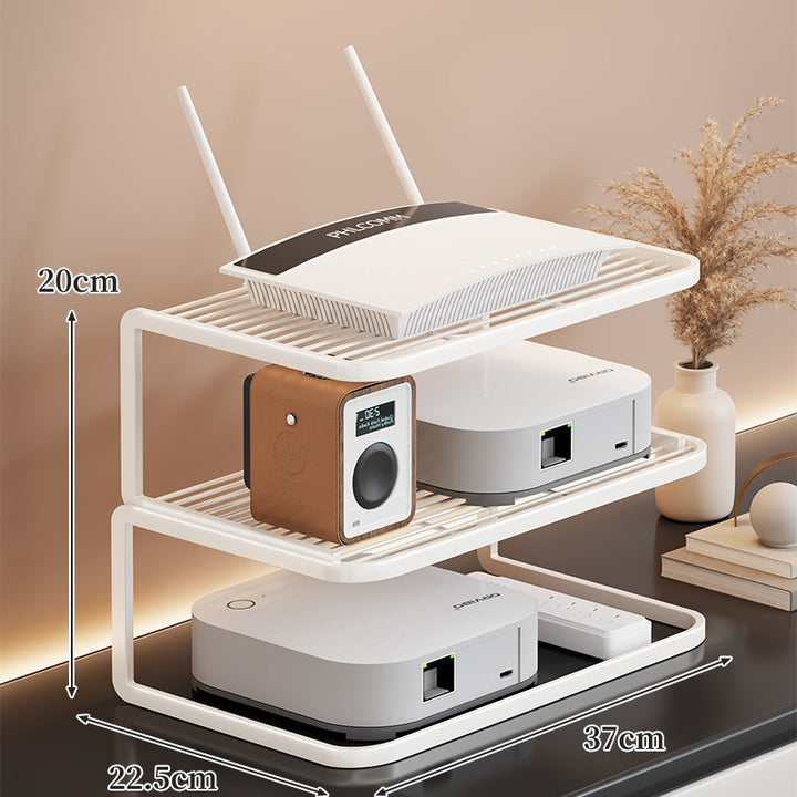 Belüfteter Desktop-Router- und Modemständer-Organizer