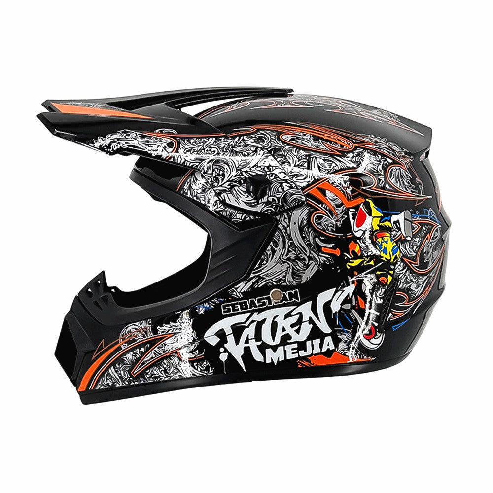 Vollgesicht-Motocross-Helm mit verlängertem Visier und verstärktem Kinnschutz Karnz