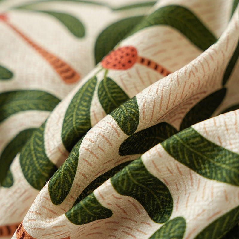 Handbedruckte Baumwoll-Tischdecke mit botanischem Blockprint