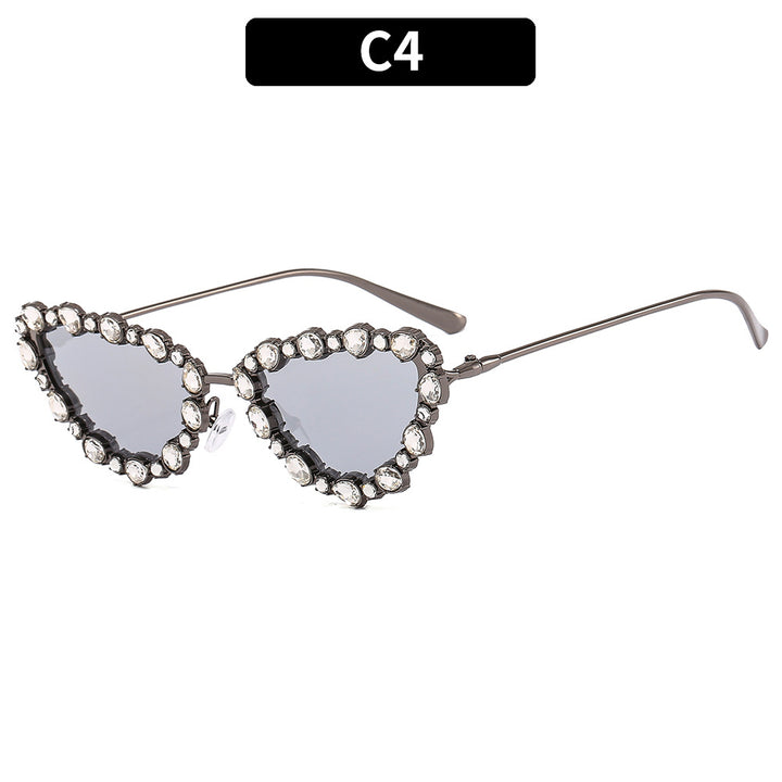 Herzförmige, mit Strass veredelte Sonnenbrille