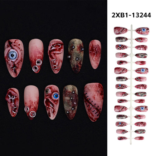 Künstlerisches Thema Press-On Nails Set mit einzigartigen Designelementen Karnz