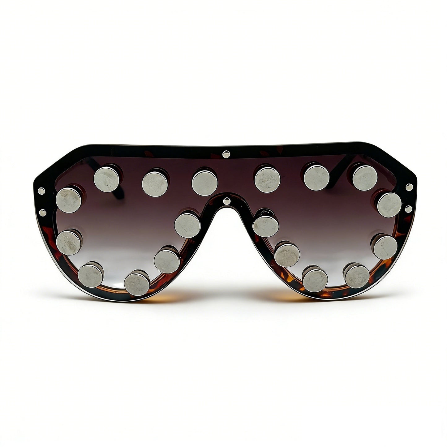 Damen extravagante Designer-Sonnenbrille mit geometrischen Akzenten Karnz