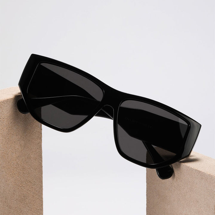 Damen trendige quadratische Sonnenbrille mit modernem tortoise Muster Karnz