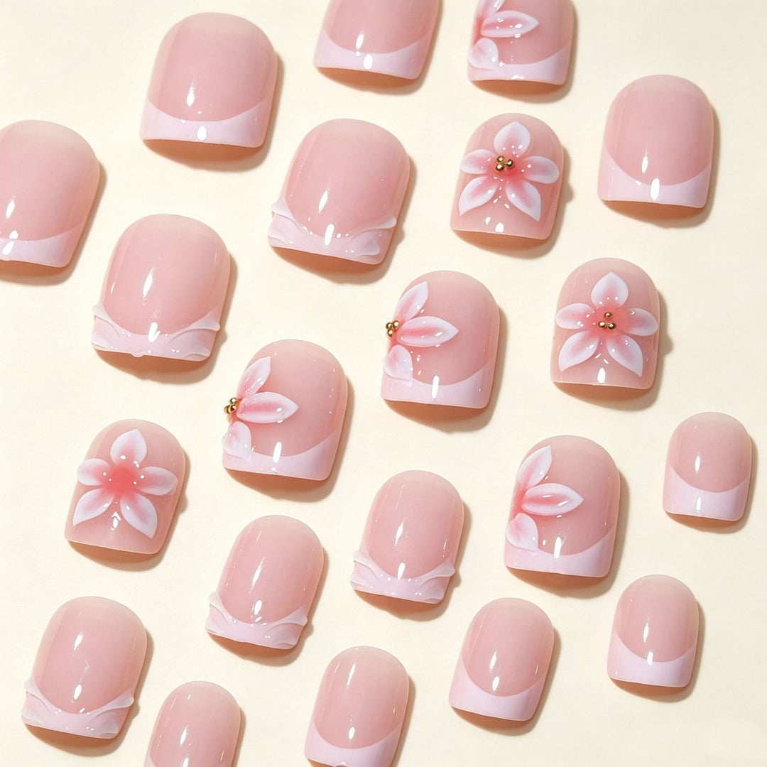 Florale Acryl-Nagelkunst-Spitzen Karnz