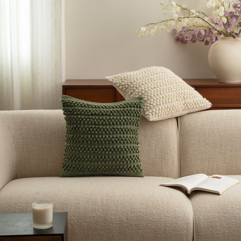 Strukturiertes Strickkissen mit Bobble-Optik Karnz