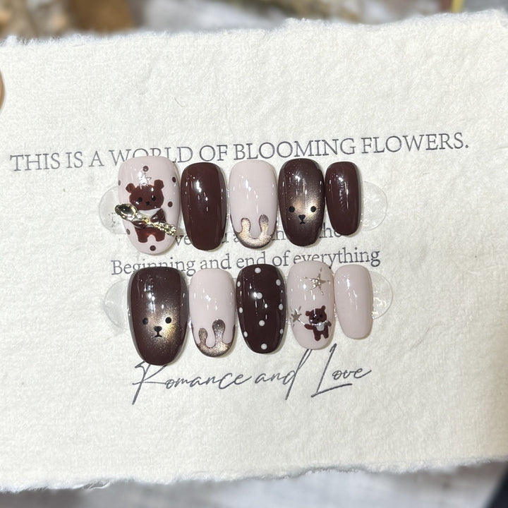 Verspieltes Tier-Themen Press-On Nagelkunst Set Karnz