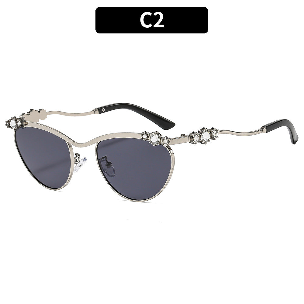 Damen Designer-Sonnenbrille mit funkelnden Details Karnz