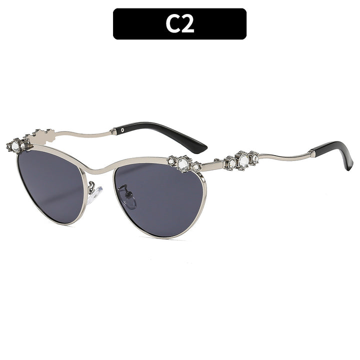 Damen Designer-Sonnenbrille mit funkelnden Details Karnz