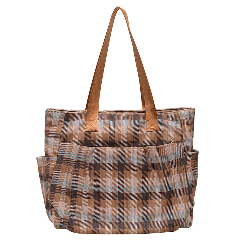 WoSpacious Plaid Utility Tote Bag Karnz