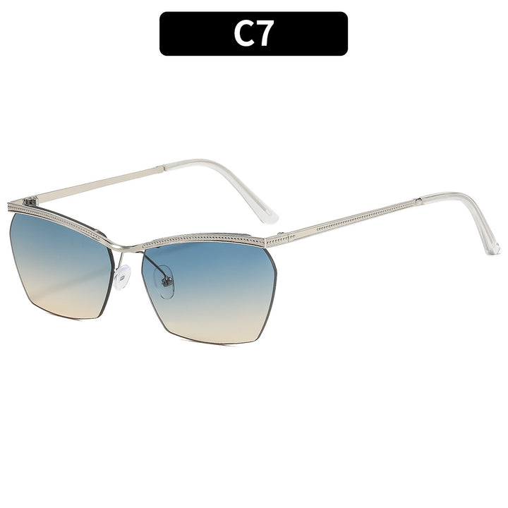 Damen Modische Sonnenbrille mit filigranem Rahmen und sanftem Farbverlauf Karnz