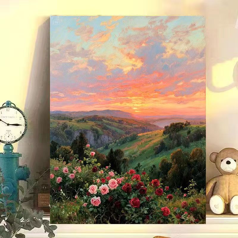 Blumen Katzen-Themen Leinwand Wandkunst Karnz