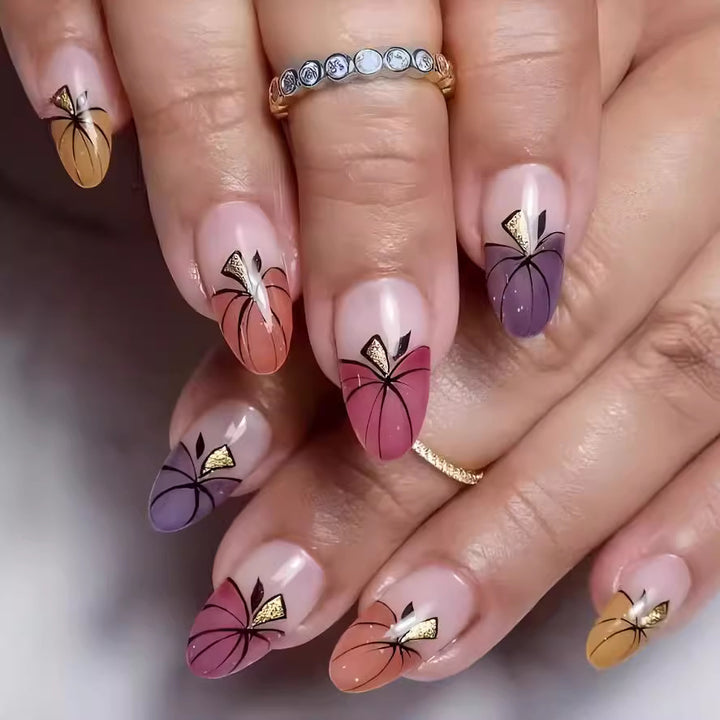 Abstract Floral Art Press-On Nails Karnz