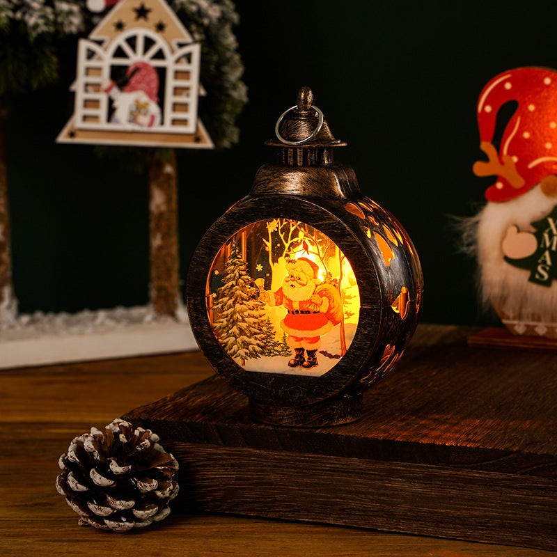 Nostalgische Weihnachtslaterne mit einladender Hirsch-Szenerie Karnz