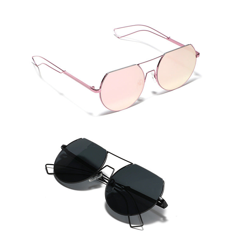 Damen geometrische Sonnenbrille mit durchscheinendem Gläsern und stylischen Metallrahmen Karnz