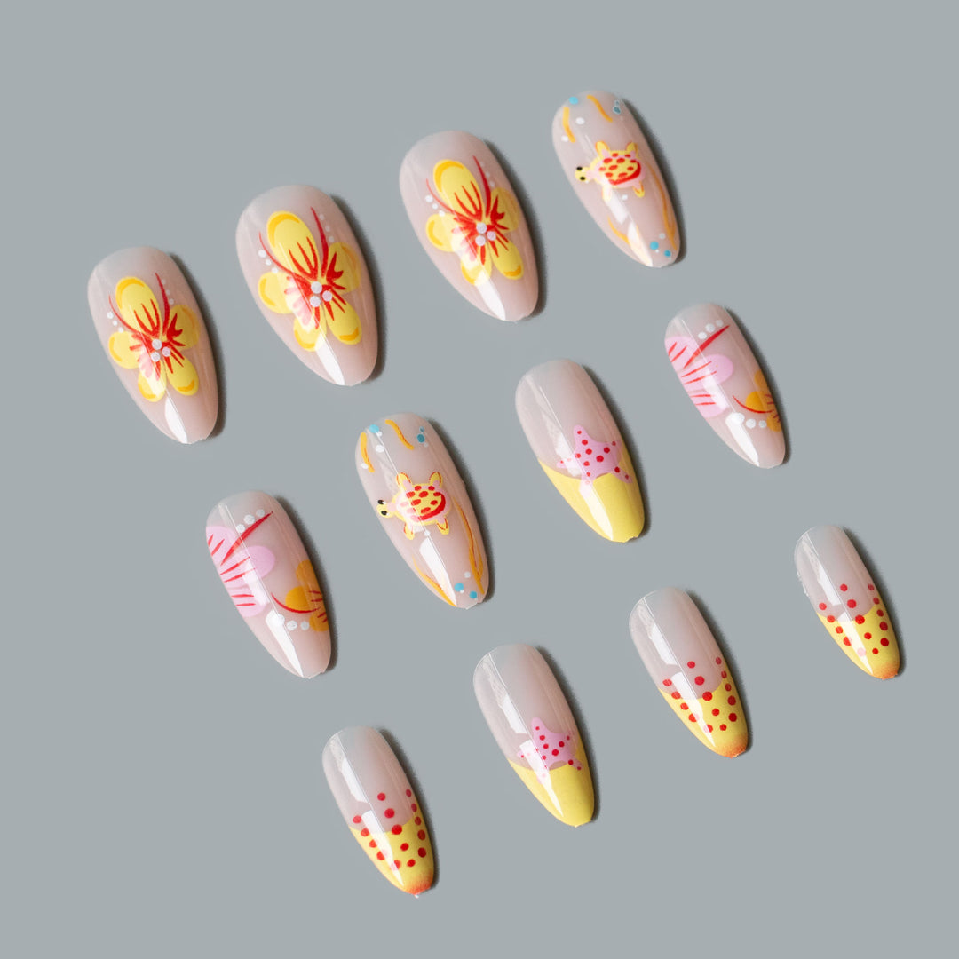 Künstlerisches von Ozeanen inspiriertes Nagelkunstset