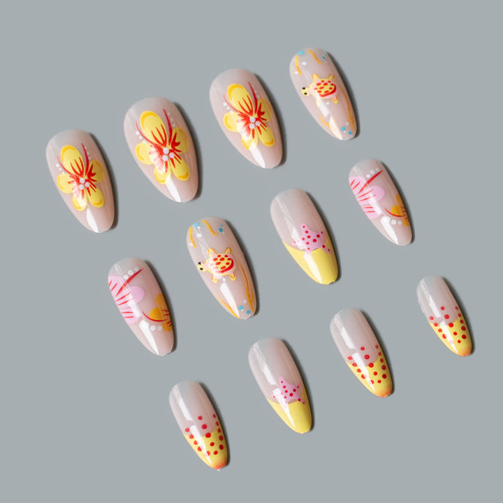 Künstlerisches von Ozeanen inspiriertes Nagelkunstset