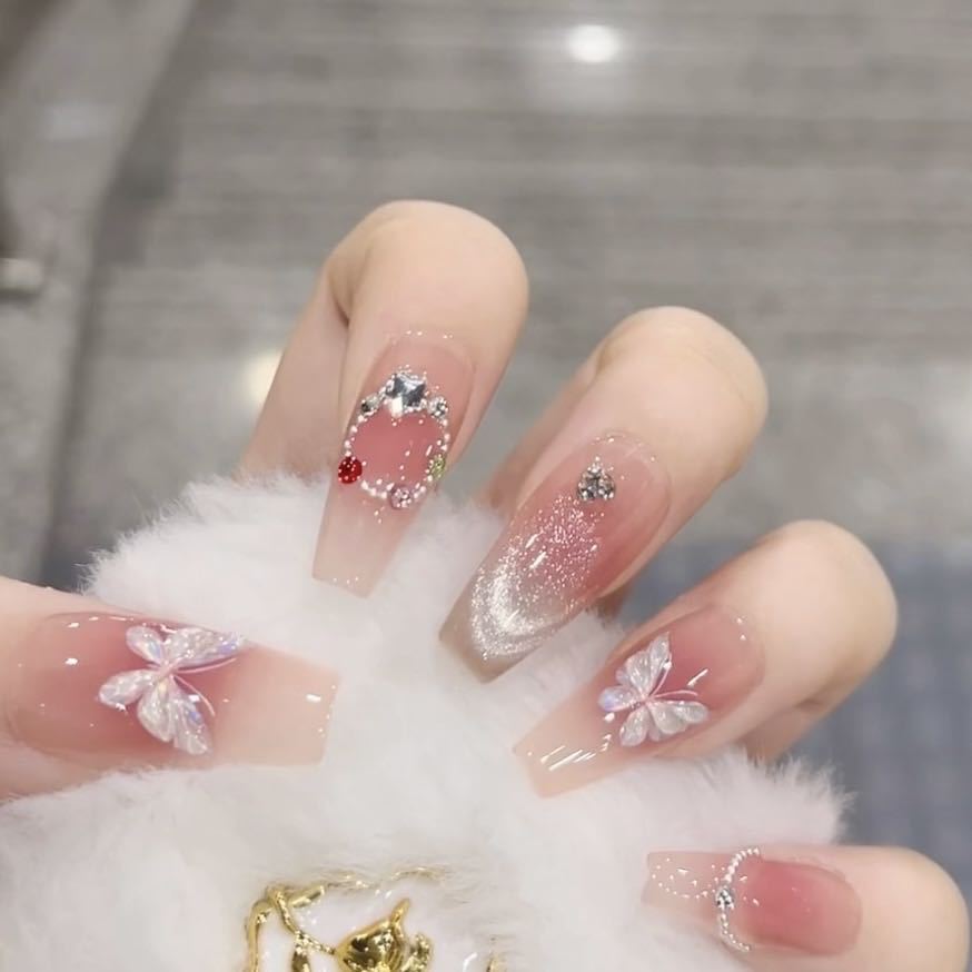 Künstlerisches 3D-Blumendruck-Nagelset Karnz