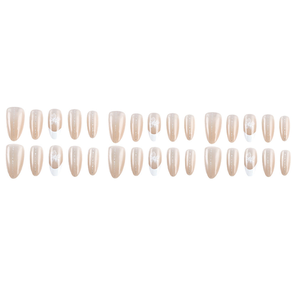 Elegante französische Spitzen-Gel-Nagelverlängerungen Karnz