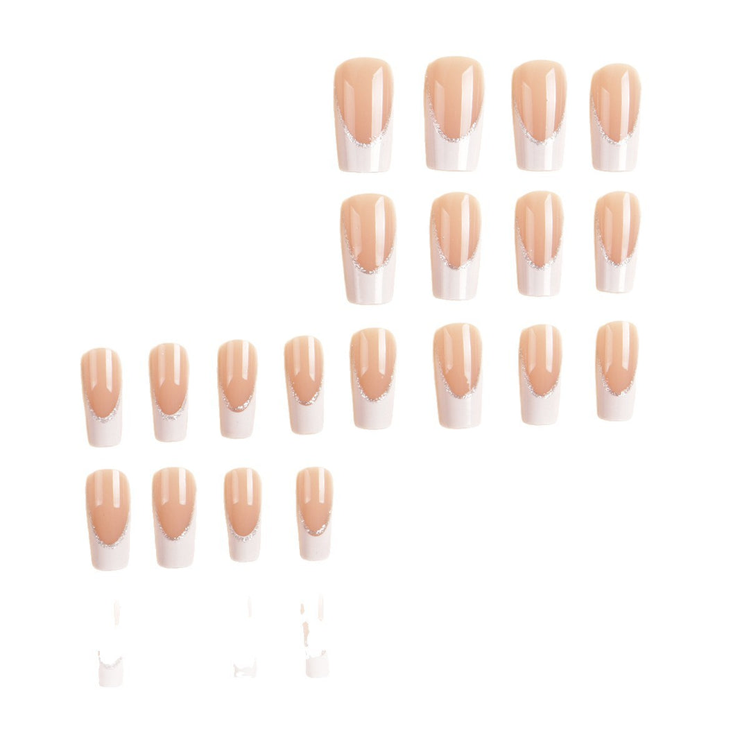 Dekoratives French Tip Press-On Nagelset Karnz