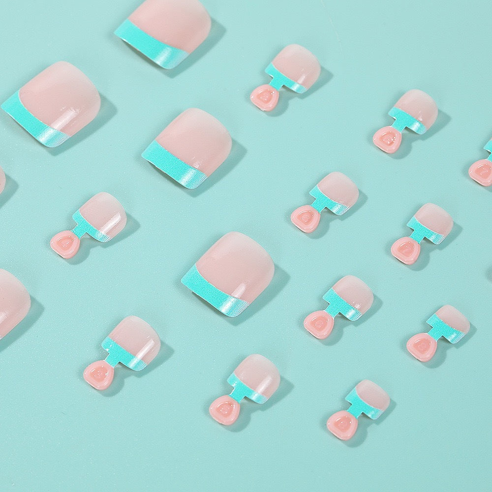 Fußnagelkunstset mit stilvollen Pastell-Designs Karnz