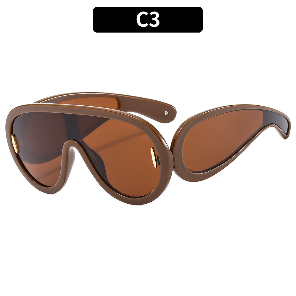 Futuristische Dual-Objektiv Shield Sonnenbrille