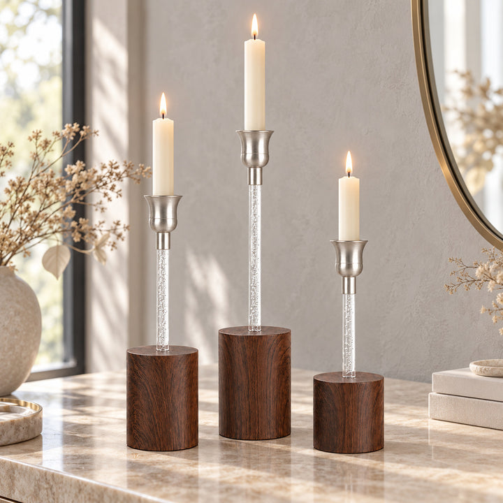 Dekoratives Glas und Holz