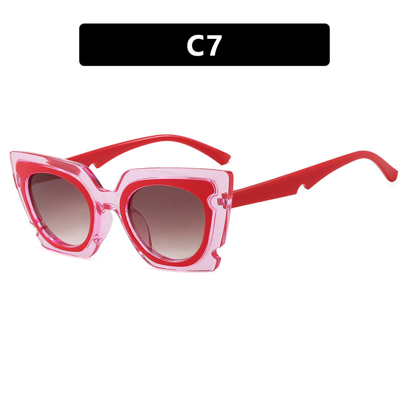 Damen oversized Sonnenbrille mit extravagantem Rahmen und UV-Schutz Karnz