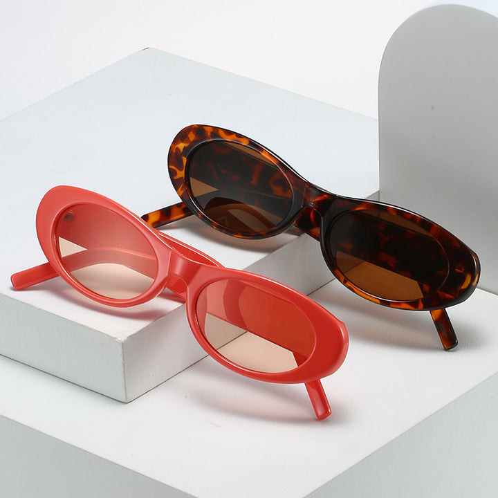 Vintage-inspirierte ovale Fassung Sonnenbrille Karnz