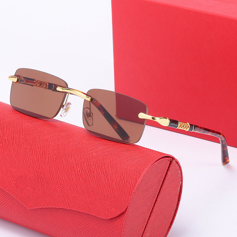 Damen elegante quadratische Sonnenbrille mit luxuriösem Metallrahmen Karnz