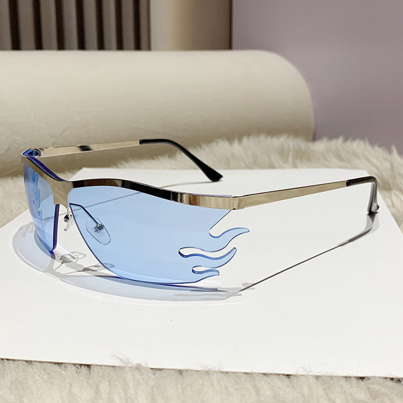 Damen futuristische Sonnenbrille mit elegantem transparente Rahmen Karnz