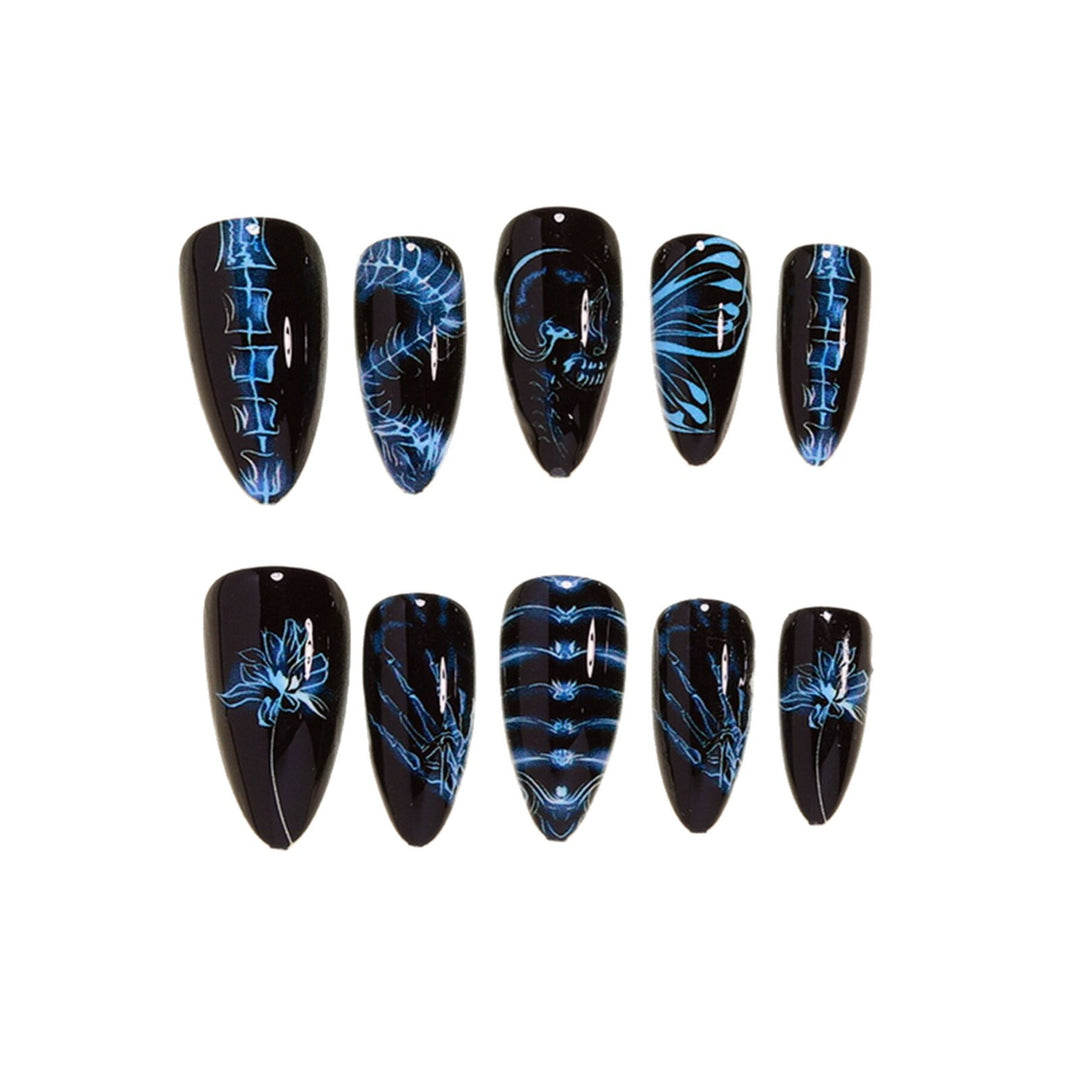 Künstlerisches Stiletto Press-On Nagelkunst Set Karnz