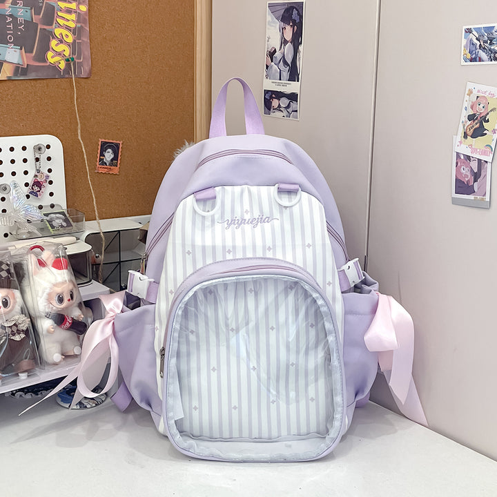 Stylische Gestreifte Transparente Rucksack