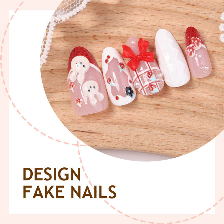 Kreatives Kunstnagelset mit verspielten Bunny- und Geschenkdesigns Karnz