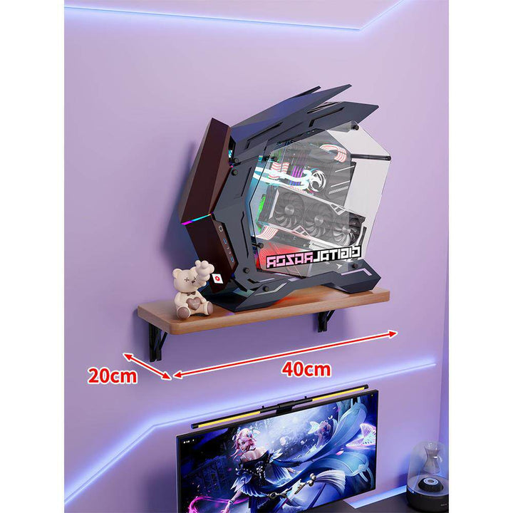 Wandmontage-Schwimmregal für Mid-Tower-Gaming-PC mit verstärkten Halterungen