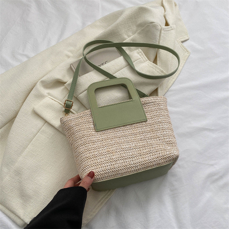 Moderne Texturierte Gewebte Handtasche Karnz