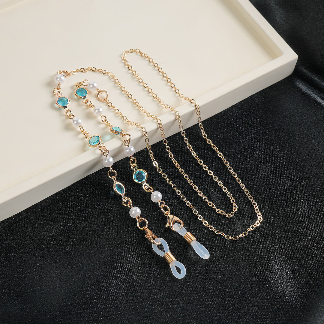 Elegante Edelstein Sonnenbrillen Kette Karnz