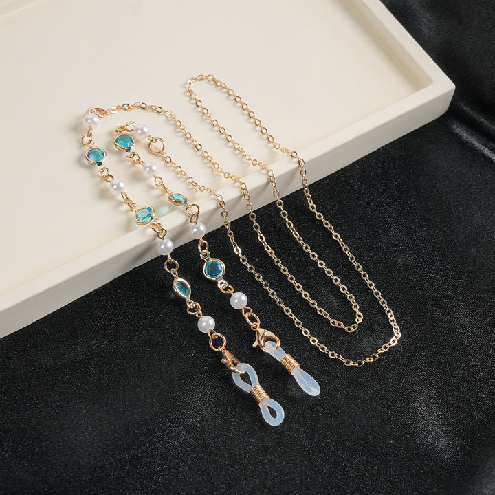 Elegante Edelstein Sonnenbrillen Kette Karnz